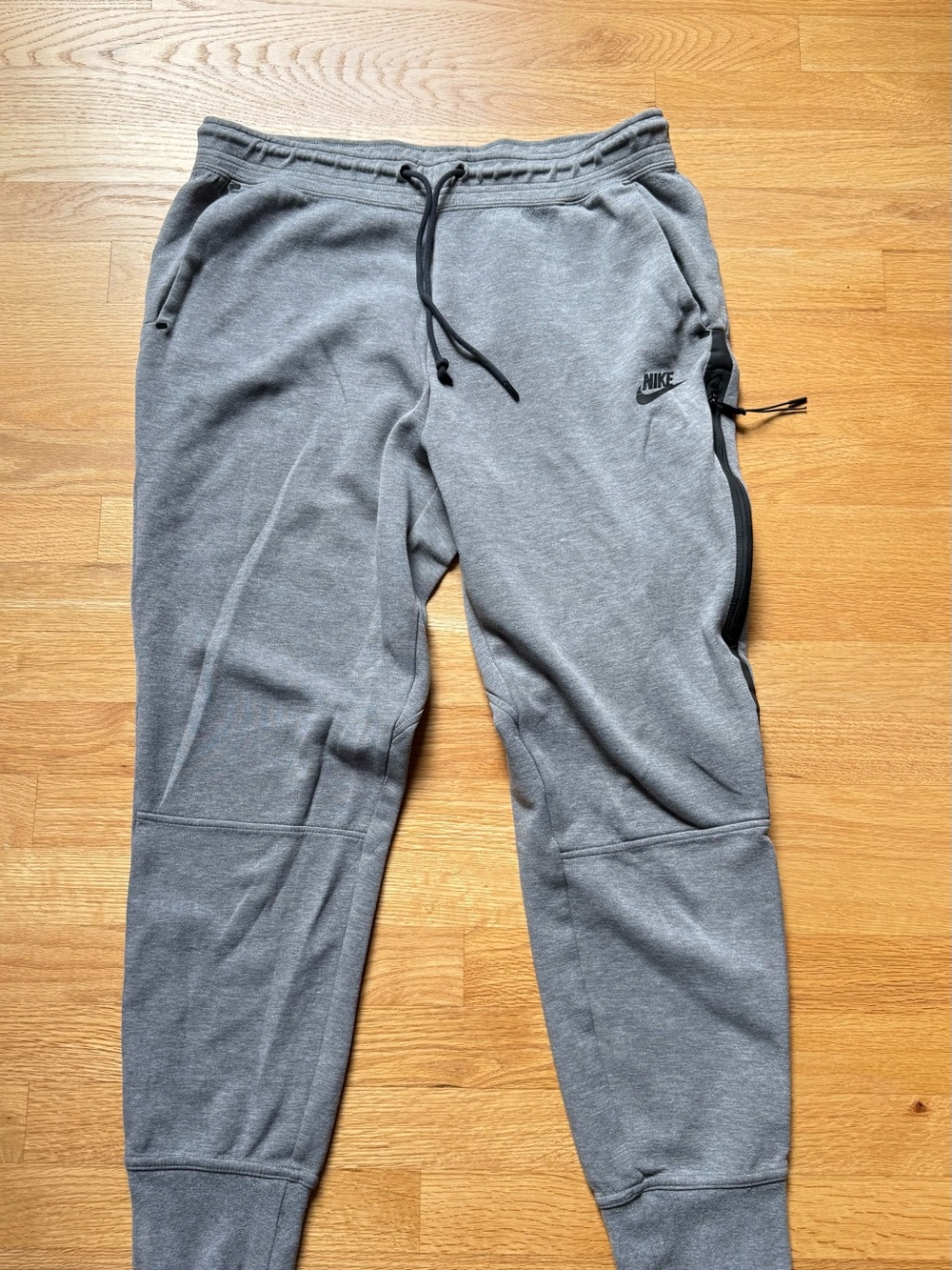 Nike Gray Fleece Joggers with Zip Pocket